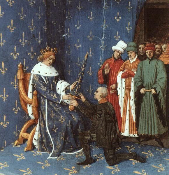 Jean Fouquet Bertrand with the Sword of the Constable of France oil painting picture